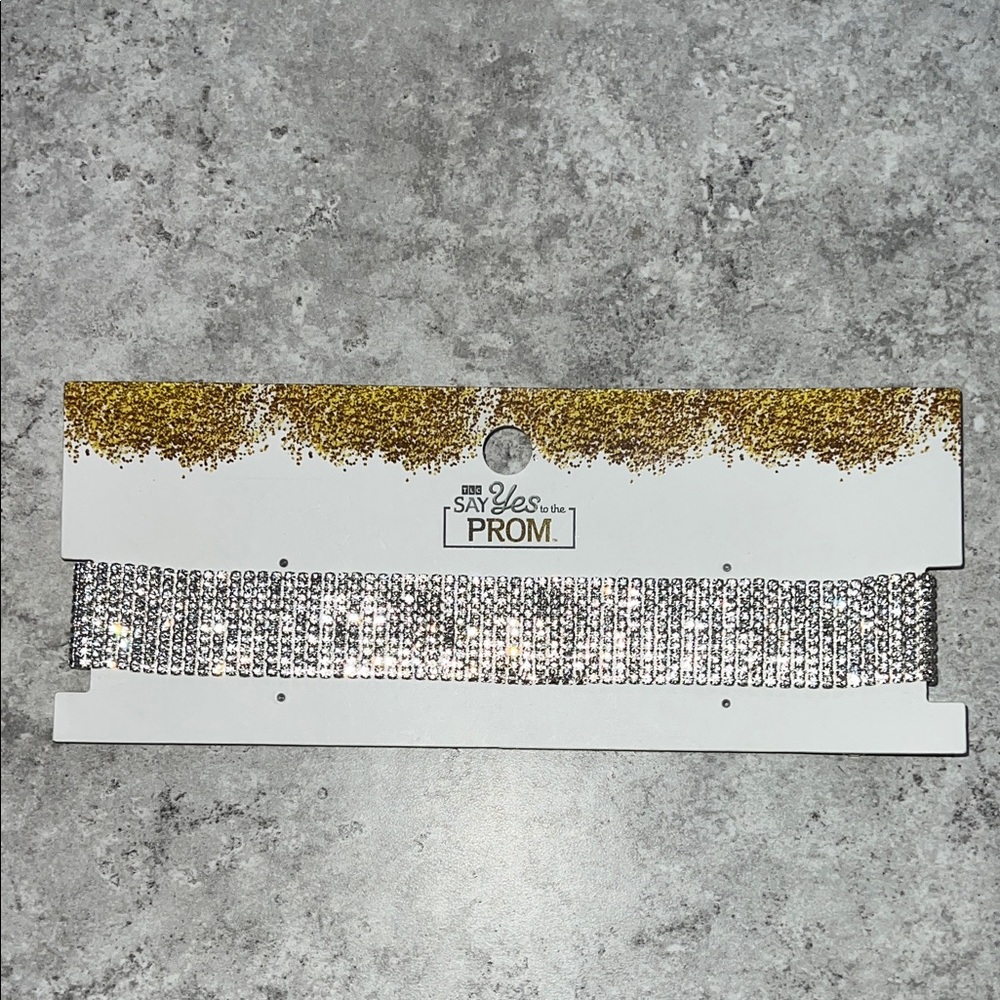 Silver Rhinestone Choker Necklace